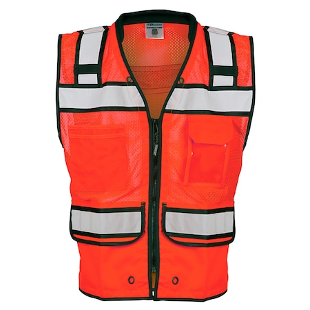 Kishigo XL, Fluorescent Red High Performance Surveyors Vest S5704-XL
